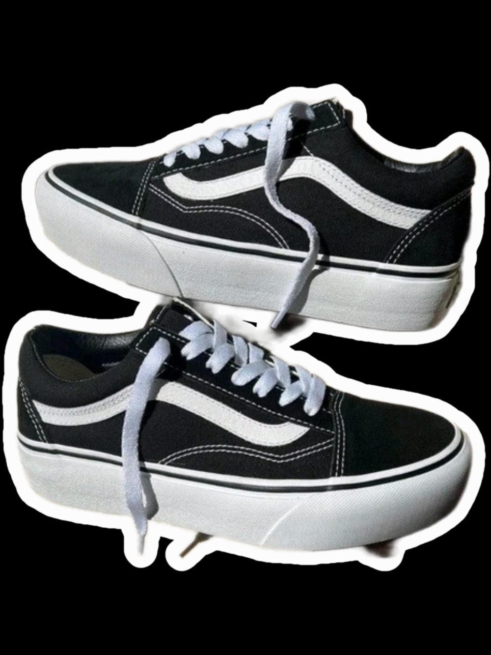 Vans Old Skool Stackform Skate Shoe Black White Wo Size 5.5 Men Size 7